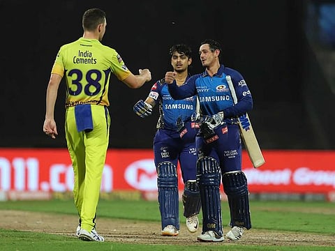 Mumbai win by 10 wickets, with De Kock (46) and Kishan (68) steering them home