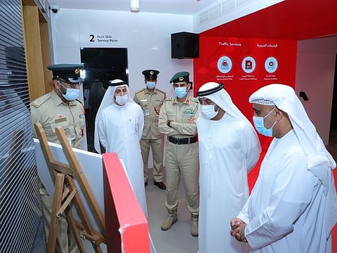 Sheikh Ahmed inaugurates the Smart Police Station at the Dubai Airport Free Zone on Sunday.