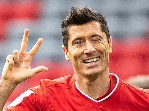 Robert Lewandowski hit a hat-trick for Bayern Munich