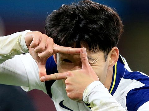 Tottenham Hotspur's Son Heung-min celebrates.