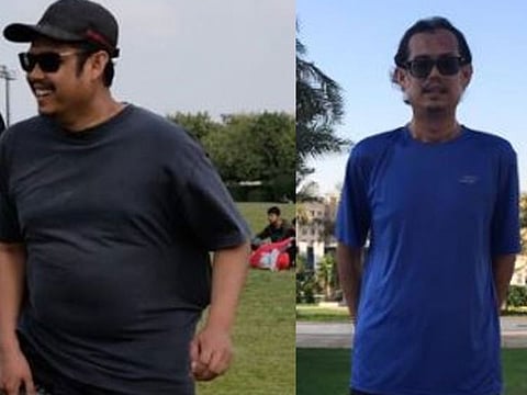 Shairulzad Bin Zakaria before (left) and after