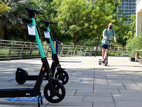 Dubai Municipality has prohibited riding E-scooters in public parks keeping in view the safety of visitors. Photo for illustrative purpose only.