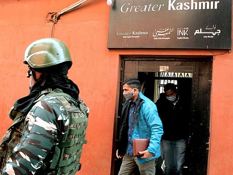 National Investigating Agency (NIA) conducted raids at several locations in Srinagar including the office of Greater Kashmir Daily leading English newspaper, in Srinagar on Wednesday.