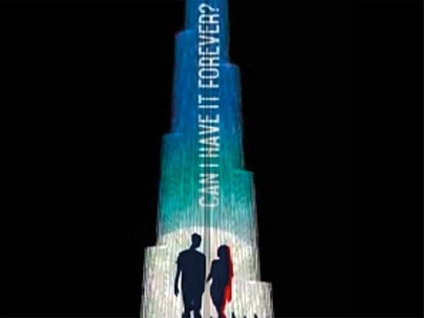 The man plans to project ‘You gave me a whole new world, can I have it forever?’ in the grand proposal on Wednesday.