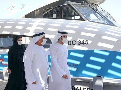 Sheikh Hamdan bin Mohammed and Al Tayer inspect the projects.