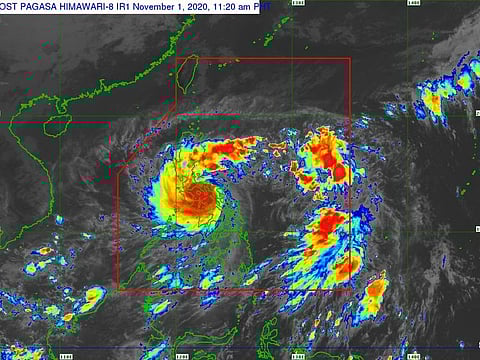 Radar image tracking supertyphoon Goni as of 10am Philippine time (6am UAE) on November 1, 2020