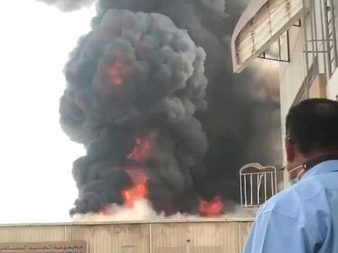 Sharjah Civil Defence fire fighters controlled the fire which broke out in a wood factory on Monday morning.