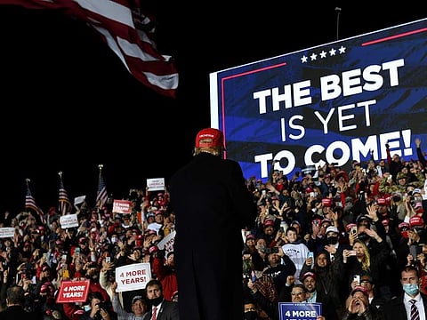 US President Donald Trump holds a campaign rally, in Rome, Georgia, U.S., November 1, 2020.