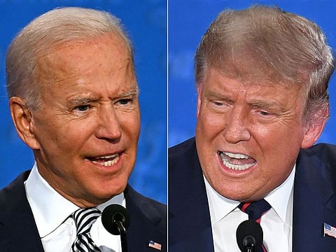 File photo: Joe Biden and US President Donald Trump