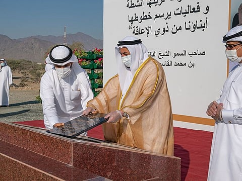 Dr Sheikh Sultan at the foundation stone-laying ceremony.