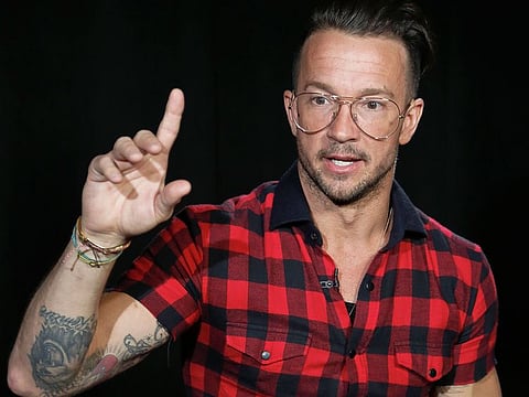 Carl Lentz appears during an interview on Oct. 23, 2017, in New York.