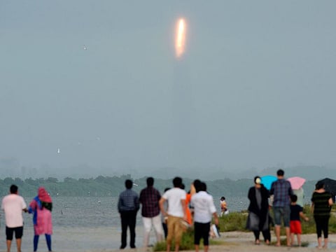 Indian Space Research Organisation (ISRO) launches all weather Earth Imaging Satellite EOS-01 and nine other foreign satellites of US, Luxembourg and Lithuania onboard of the Polar Satellite Launch Vehicle (PSLV-C49) from Satish Dhawan Space Centre in Sriharikota, Andhra Pradesh state on November 7, 2020.