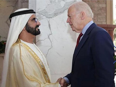 Mohammed Bin Rashid posted this picture with US President-elect Joe Biden on Twitter.