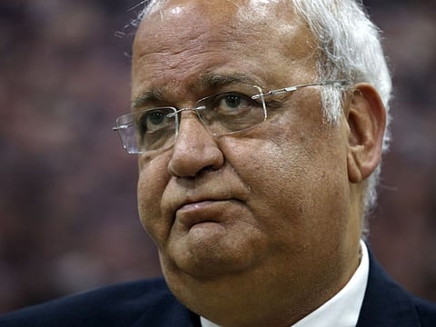 A file photo taken on March 3, 2020 shows Saeb Erekat, Secretary-General of the Palestine Liberation Organisation and chief Palestinian negotiator. Erekat passed away on Tuesday.