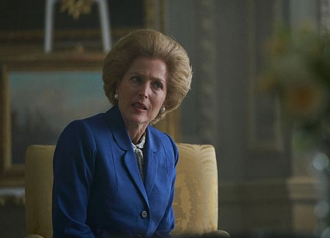 Gillian Anderson as Margaret Thatcher in 'The Crown'.