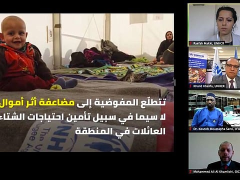 UNHCR officials at the virtual media briefing on Monday.