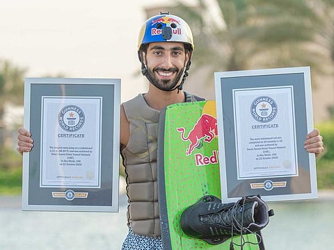 Twenty three-year old Omeir Saeed Almheiri is a self-proclaimed wakeboarding junkie, and now a two-time Guinness World Records title-holder.