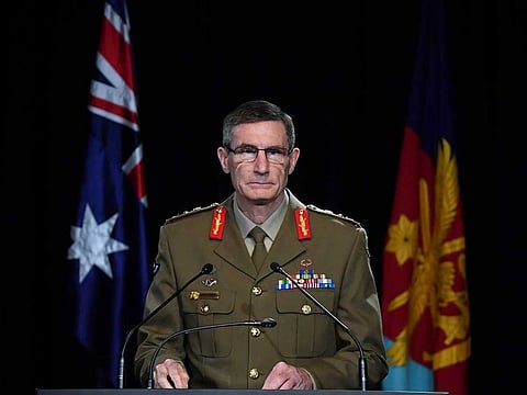Chief of the Australian Defence Force (ADF) General Angus Campbell delivers the findings from the Inspector-General of the Australian Defence Force Afghanistan Inquiry, in Canberra, Australia, November 19, 2020.