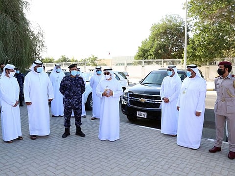 Sharjah Municipality officials during the eviction campaign.