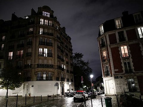 A street in Paris during the nightly curfew due to restrictions against the spread of COVID-19 in France.
