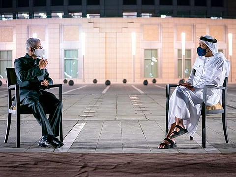 Sheikh Abdullah with India's Dr. Subrahmanyam Jaishankar.