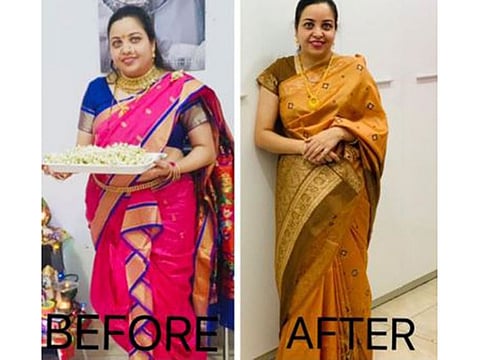 Chetali Sachin Patil before (left) and after
