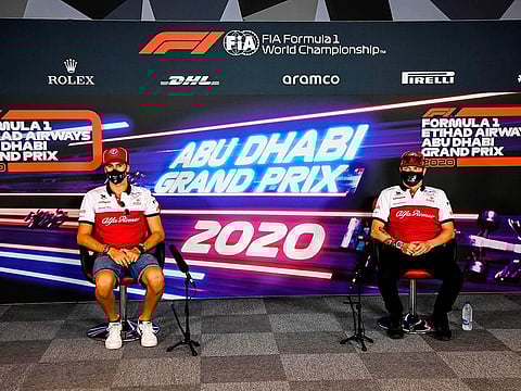 Alfa Romeo teammates Antonio Giovinazzi and Kimi Raikkonen speak ahead of the Abu Dhabi Grand Prix