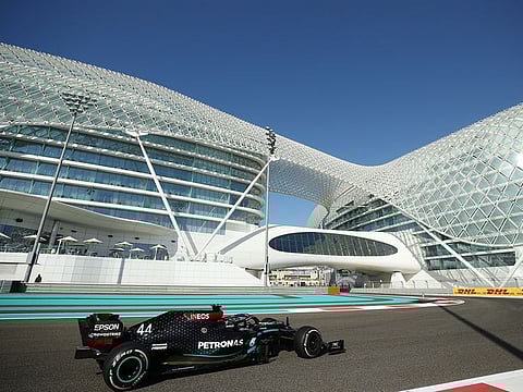 Mercedes' Lewis Hamilton got back on track at Yas Marina Circuit during Abu Dhabi Grand Prix practice
