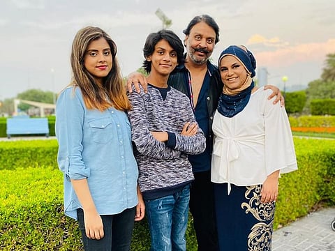 Ahmed Sohail Zain, with wife Shameema Fowzee, daughter Fiza and son Ahmed Ahram in happier times.