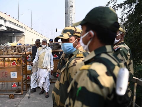 The farmers are protesting the three laws that the government says are meant to overhaul procurement procedures and grant them more options to sell their produce.