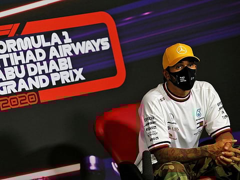 Lewis Hamilton speaks at the Abu Dhabi Grand Prix