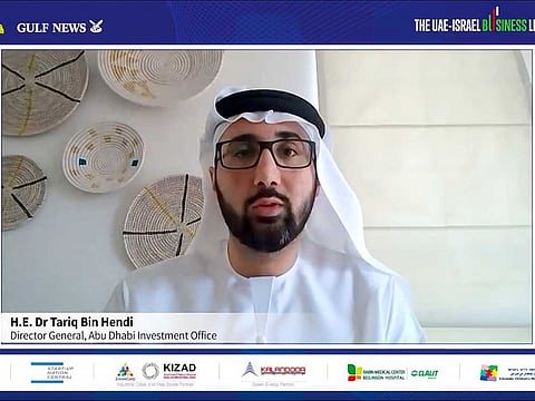 Tariq Bin Hendi, Director-General, Abu Dhabi Investment Office, addressing during the UAE-Israel Business Leaders Summit