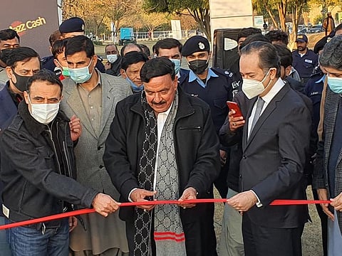 Pakistan Interior Minister Sheikh Rashid inaugurated the first drive-in cinema in the country today.