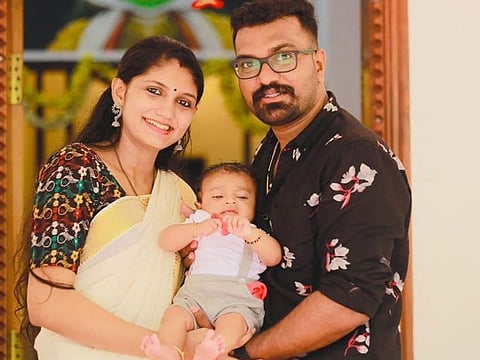 Navaneeth Sajeevan with his family.