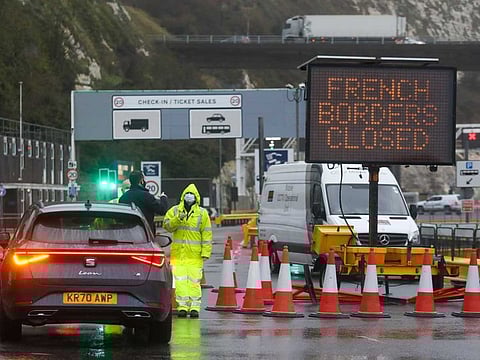 The Port of Dover in Britain on December 21, 2020. Britain's biggest port stopped all traffic heading to Europe, triggering delays to food supplies after the discovery of a new variant of the virus prompted a wave of countries to ban travel from the U.K.