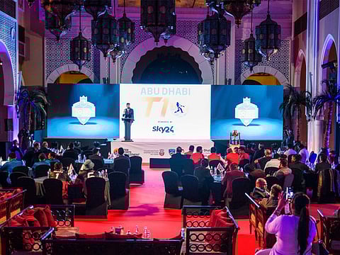 The Players' Draft ceremony of the fourth Abu Dhabi T10 League in progress at a Dubai hotel on Wednesday evening.