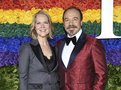 Rebecca Luker, left, and Danny Burstein arrive at the 73rd annual Tony Awards at Radio City Music Hall on Sunday, June 9, 2019, in New York.