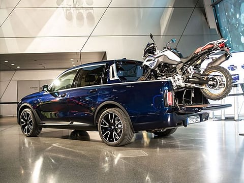 It was July 2019 when BMW showed us what a future BMW pickup truck could look like, using the large platform of the X7 SUV - but they could have made the bed bigger to make it more practical - it just about fits a motorbike back there...