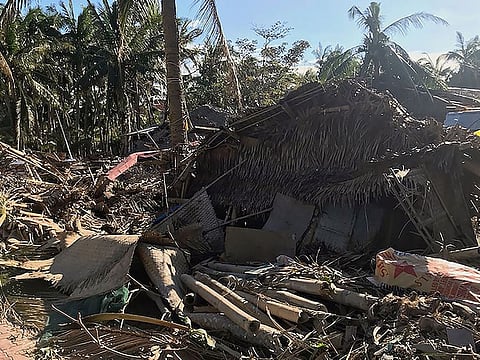 A building damaged by Typhoon Phanfone, on the Philippine island of Boracay.