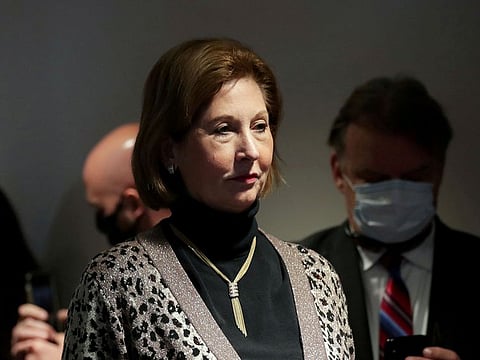 Sidney Powell, an attorney later disavowed by the Trump campaign, participates in a news conference with U.S. President Donald Trump's personal lawyer Rudy Giuliani (not pictured) at the Republican National Committee headquarters on Capitol Hill in Washington, U.S. November 19, 2020.
