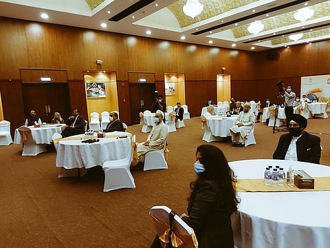 Members of the Indian community attend the Pravasi Bharatiya Divas celebrations at the Indian consulate in Dubai on Saturday.