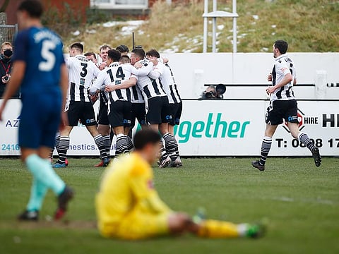 Chorley celebrate against Derby County