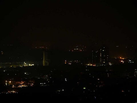 A general view shows Pakistan's capital Islamabad during a power blackout early on January 10, 2021.