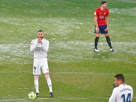 Real Madrid and Osasuna feel the chill during their match on Saturday.