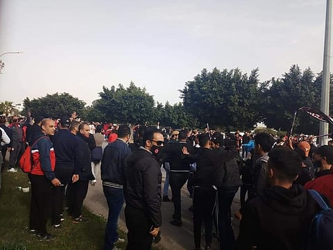 Supporters of Tunisian club Africain were arrested after protesting about the club's woes.