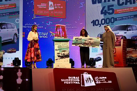 The Dubai Shopping Festival draw in progress.