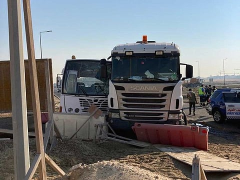 At least 27 workers sustained injuries as their bus crashed into a truck in Jebel Ali Industrial Area in Dubai.