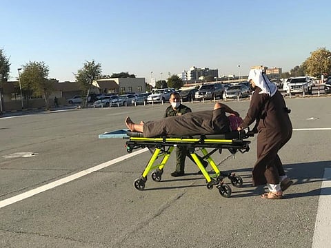 The Emirati being brought for medical treatment in Ras Al Khaimah