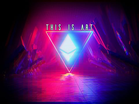 Digital art image of the Ethereum cryptocurrency