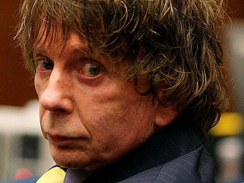 A August 16, 2007 file photo of Music producer Phil Spector appearing in court during his murder trial at Los Angeles Superior Court in Los Angeles.